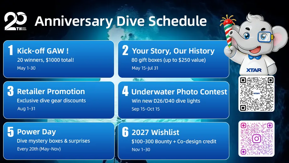 xtar 20th anniversary schedule @xtarlight