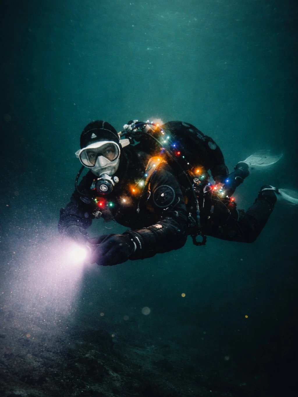 Festive holiday dive scene with D40